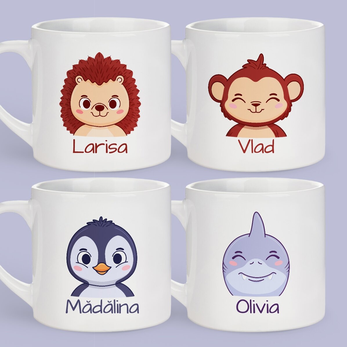 Vaso personalizado para niños con nombre - Simpático animalito
