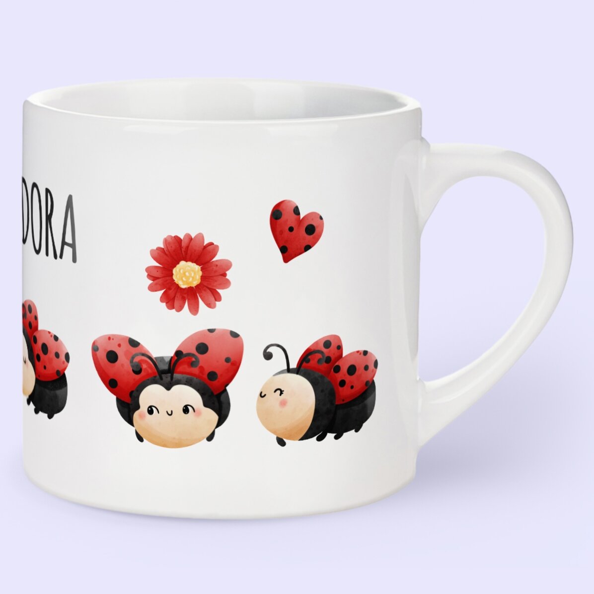 Vaso personalizado para niños con nombre - Mariquita