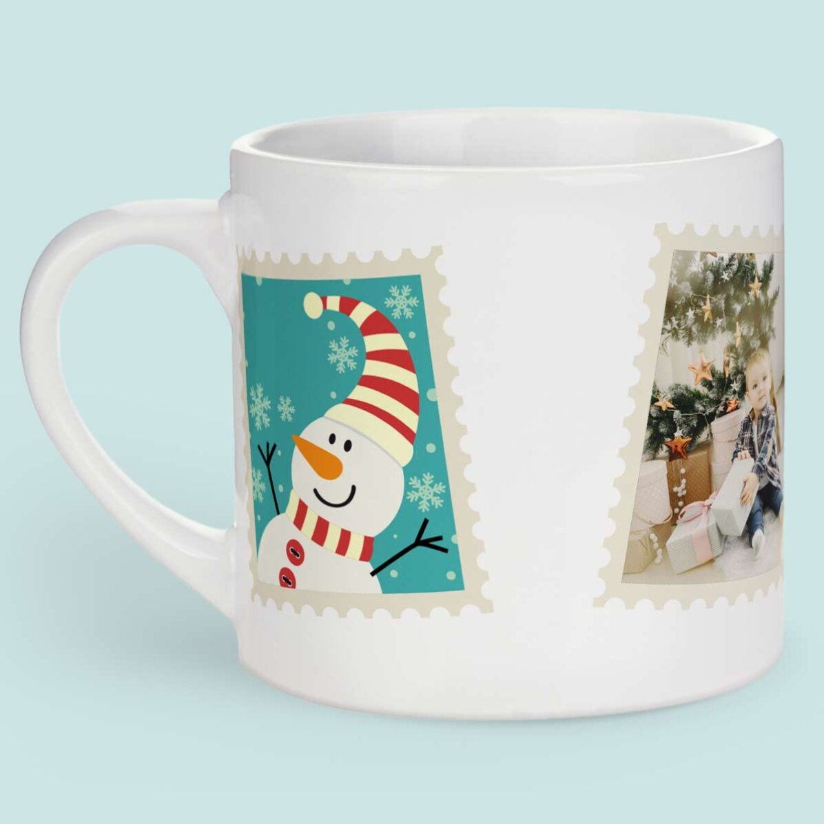 Taza personalizada para niños con una foto - Sello navideño