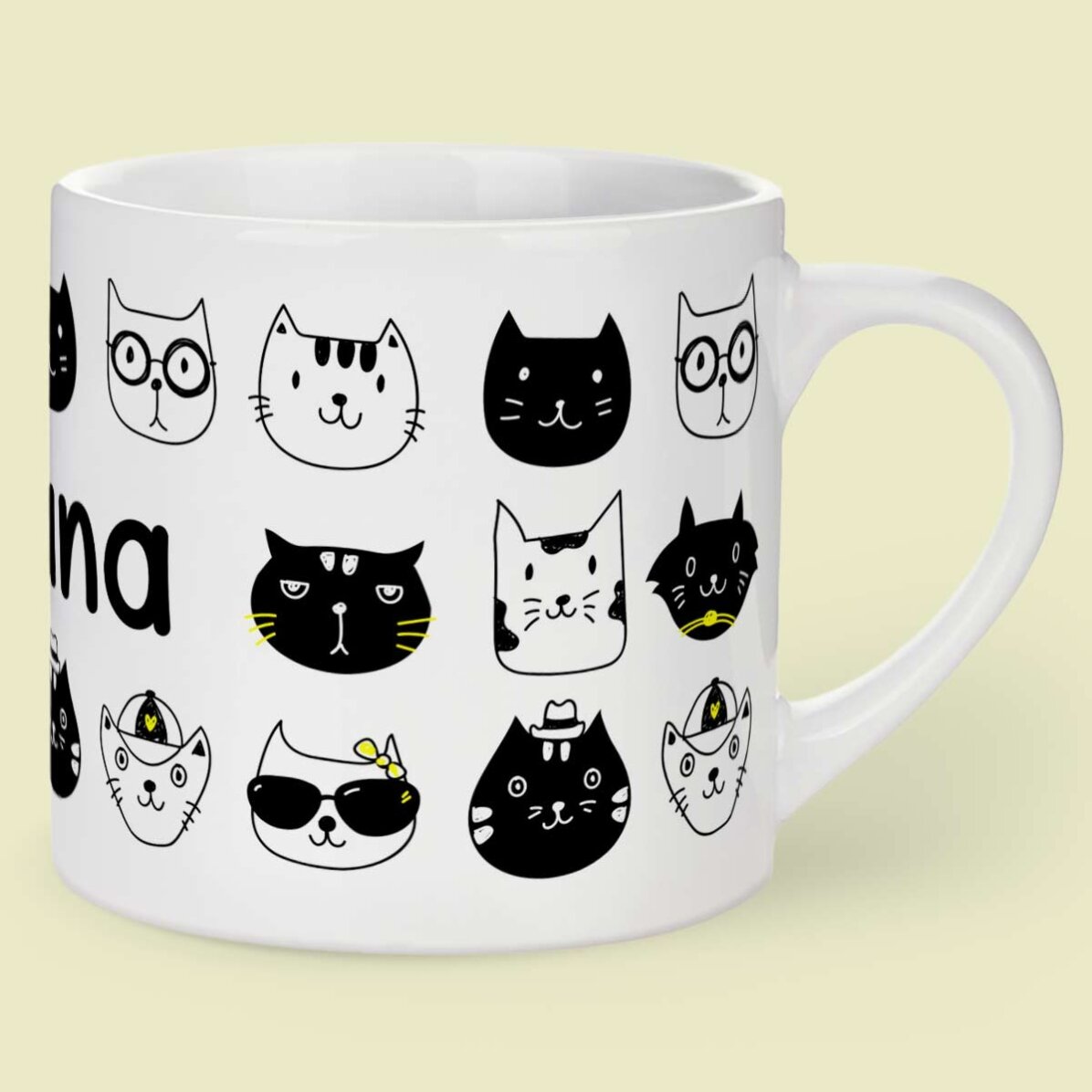 Taza personalizada para niños con texto: Cats