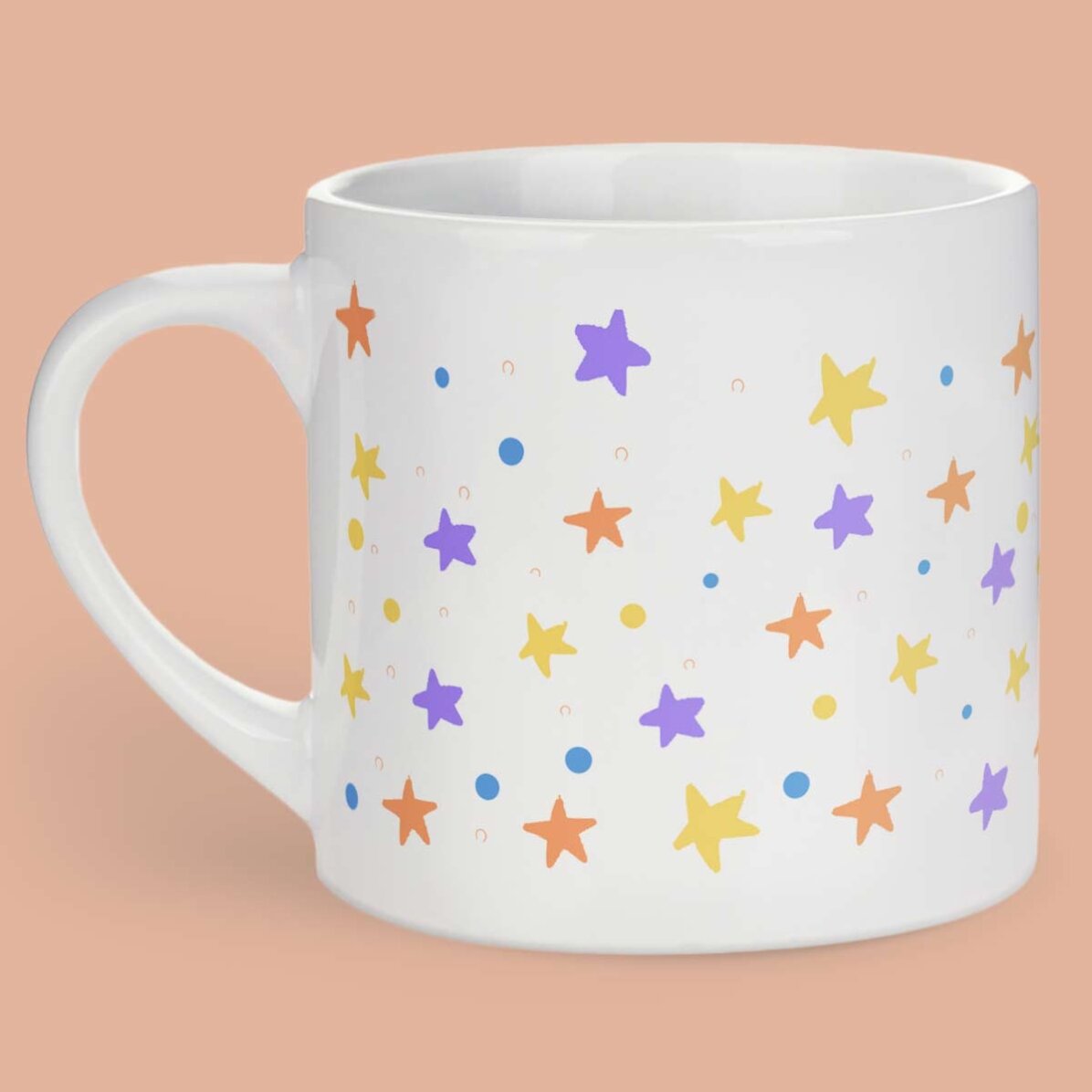 Vaso personalizado para niños con el texto «Rainbow»