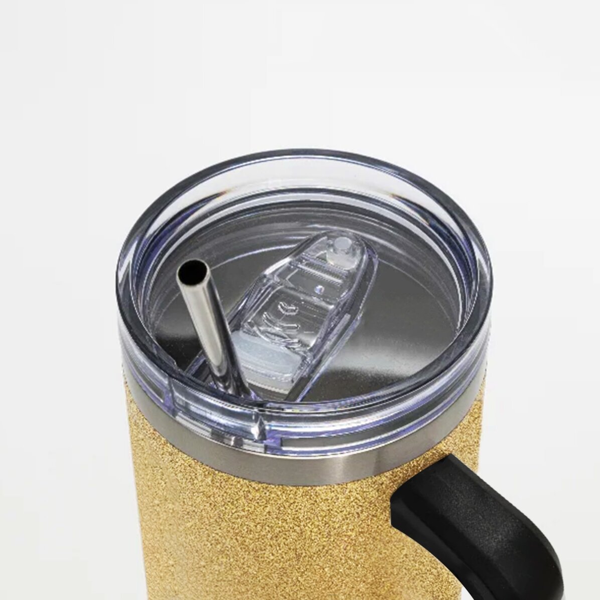 Thermos mug with handle and straw, personalised with message - Just one more chapter