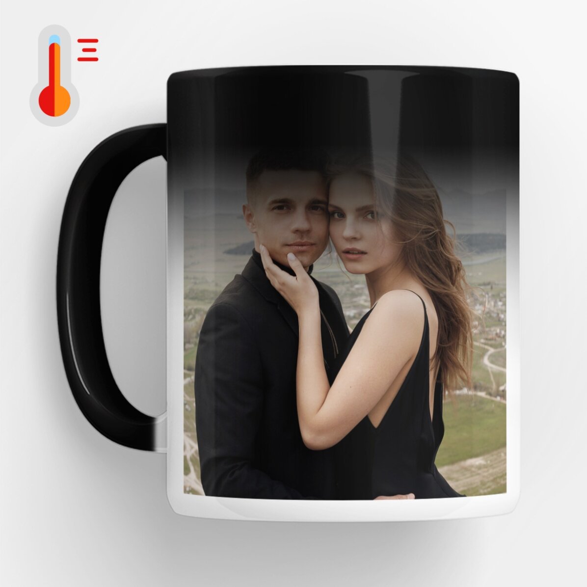 Taza termosensible personalizada con 2 fotos