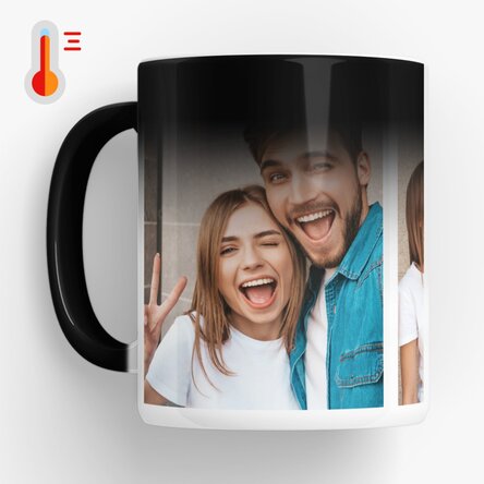 Personalised thermosensitive mug with 3 photos