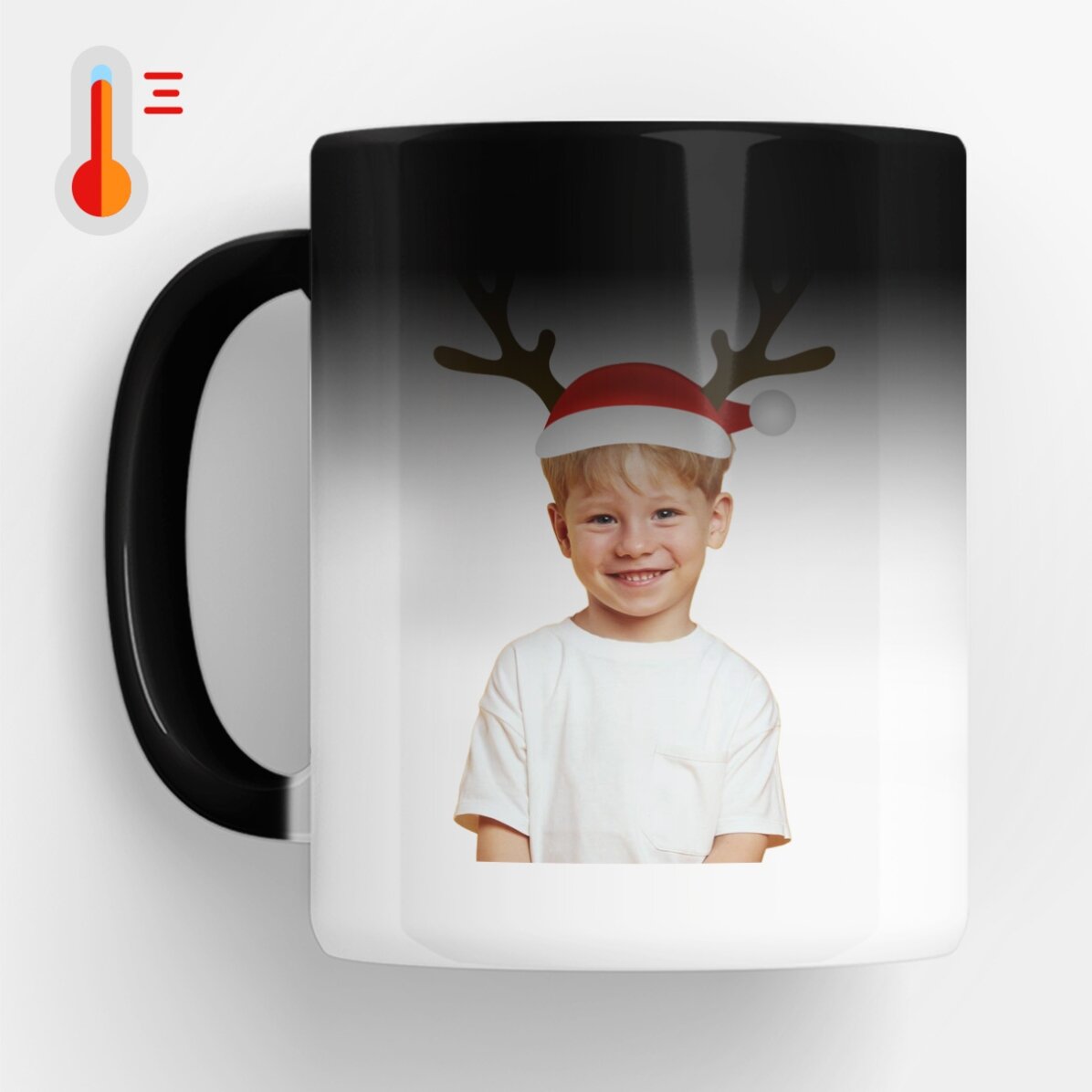 Personalised heat-sensitive mug with photo and message - Ren