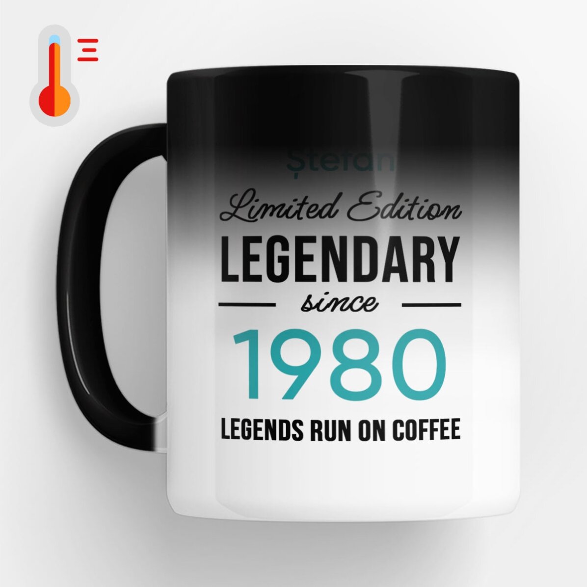 Taza termosensible personalizada con texto - Legendary