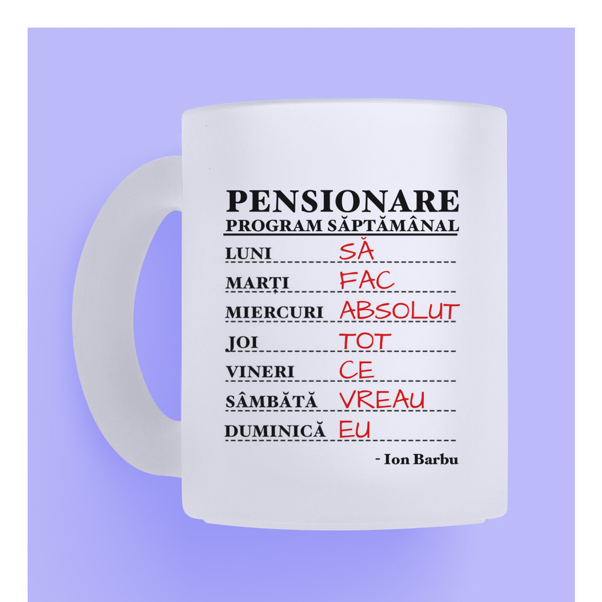 Tazas de vidrio mate personalizadas