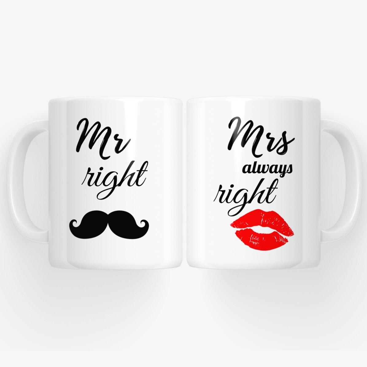 Tazas para parejas: «Mr Right» y «Mrs Always Right»