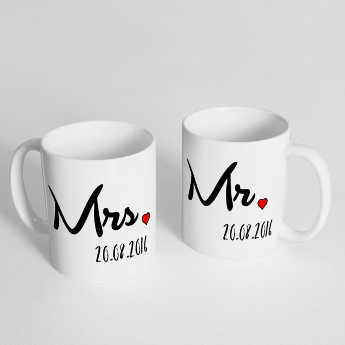 Tazas para parejas: «Mrs» y «Mr»
