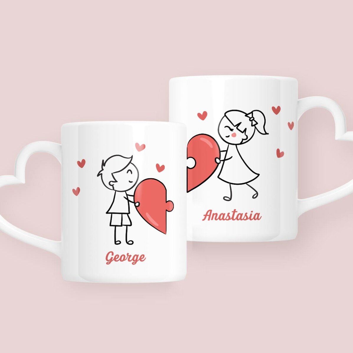 Tazas para parejas personalizadas con texto - Love