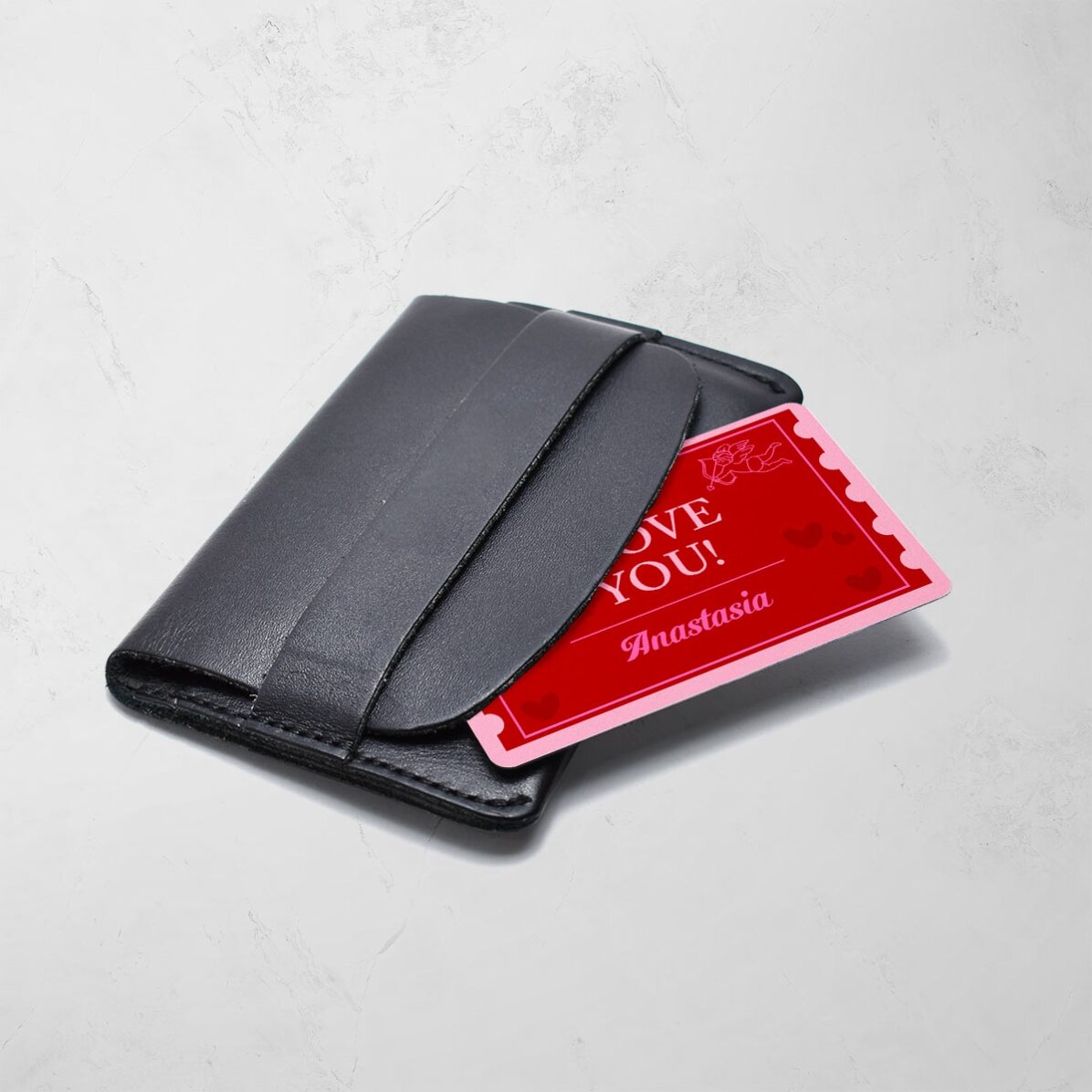 Tarjeta de aluminio rascable personalizada por ambas caras con mensaje - Love Coupon