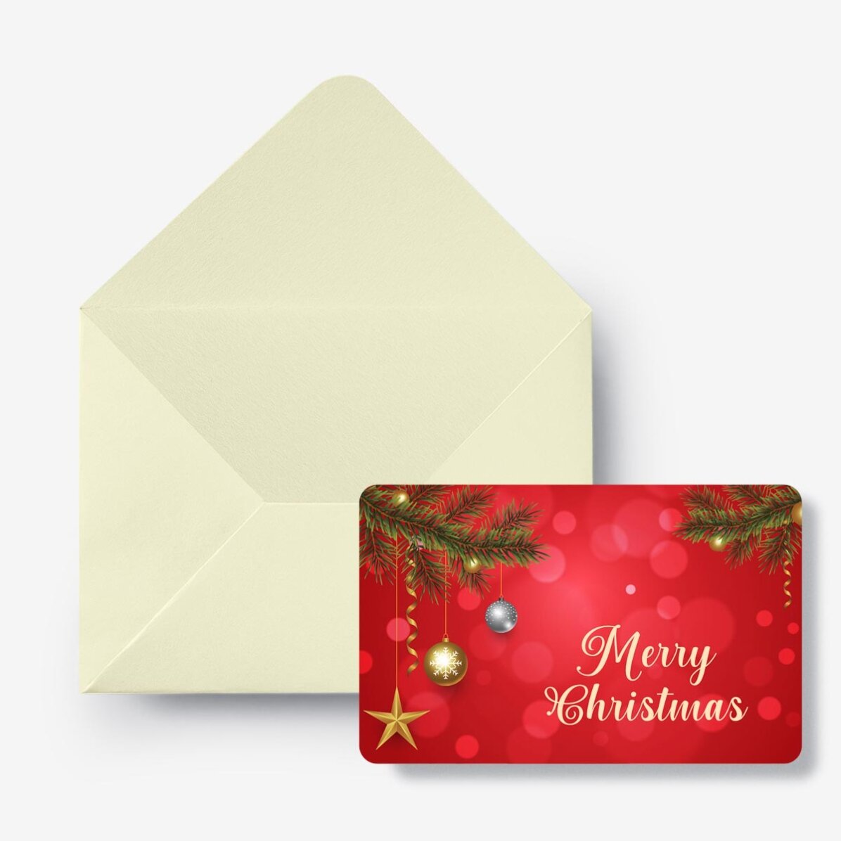 Tarjeta de aluminio rascable personalizada por ambas caras con mensaje y logotipo - Merry Christmas