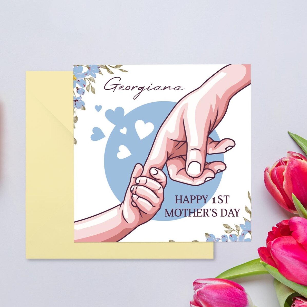 Tarjeta cuadrada personalizada con texto: «Mamá»