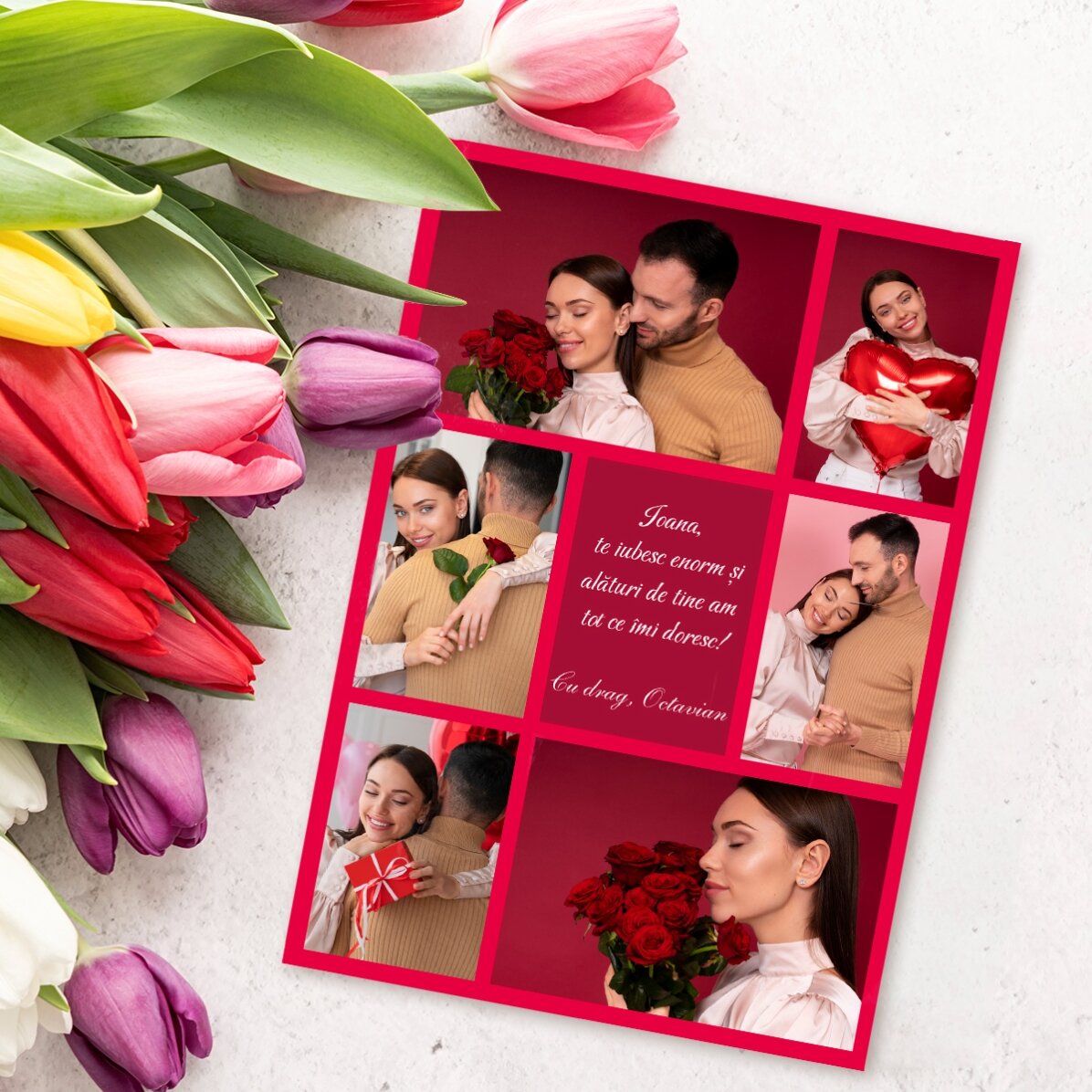 Tarjeta personalizada con fotos y mensaje - Con cariño