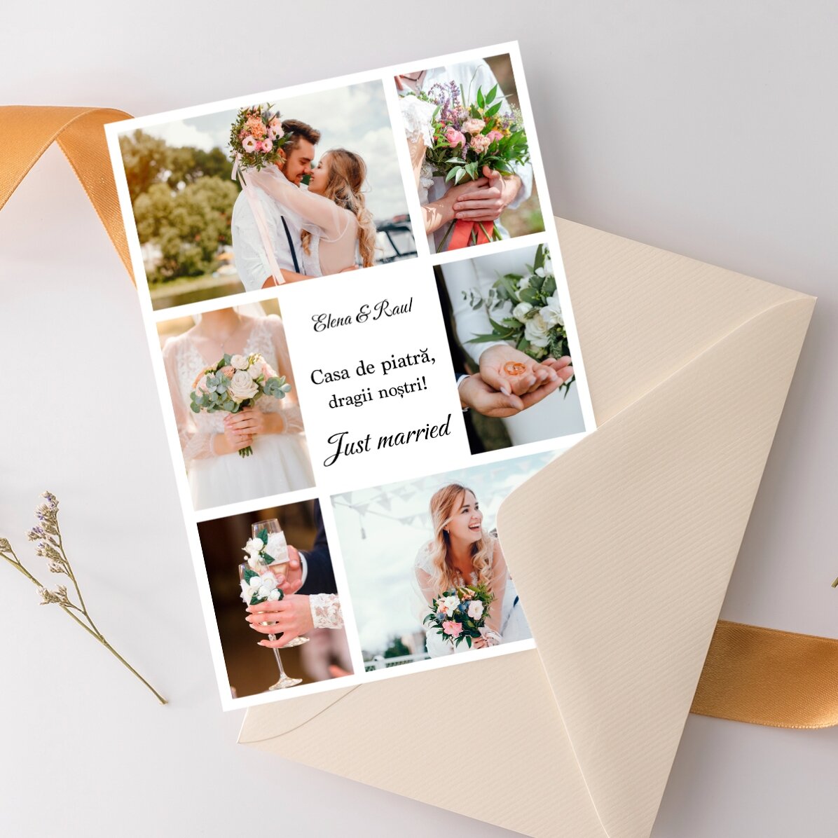 Tarjeta personalizada con fotos y mensaje - Con cariño