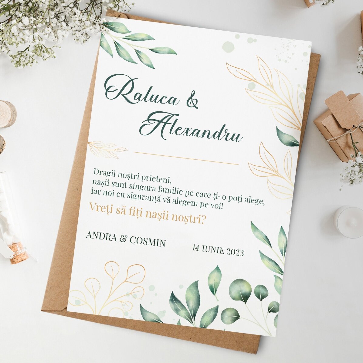 Tarjeta personalizada con texto - Solicitud para ser padrino