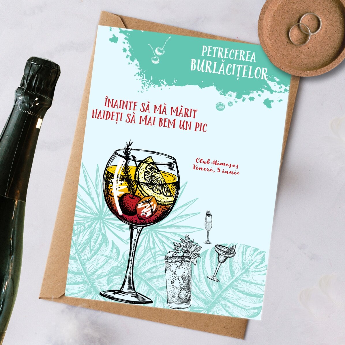 Tarjeta personalizada con texto - Despedida de soltera