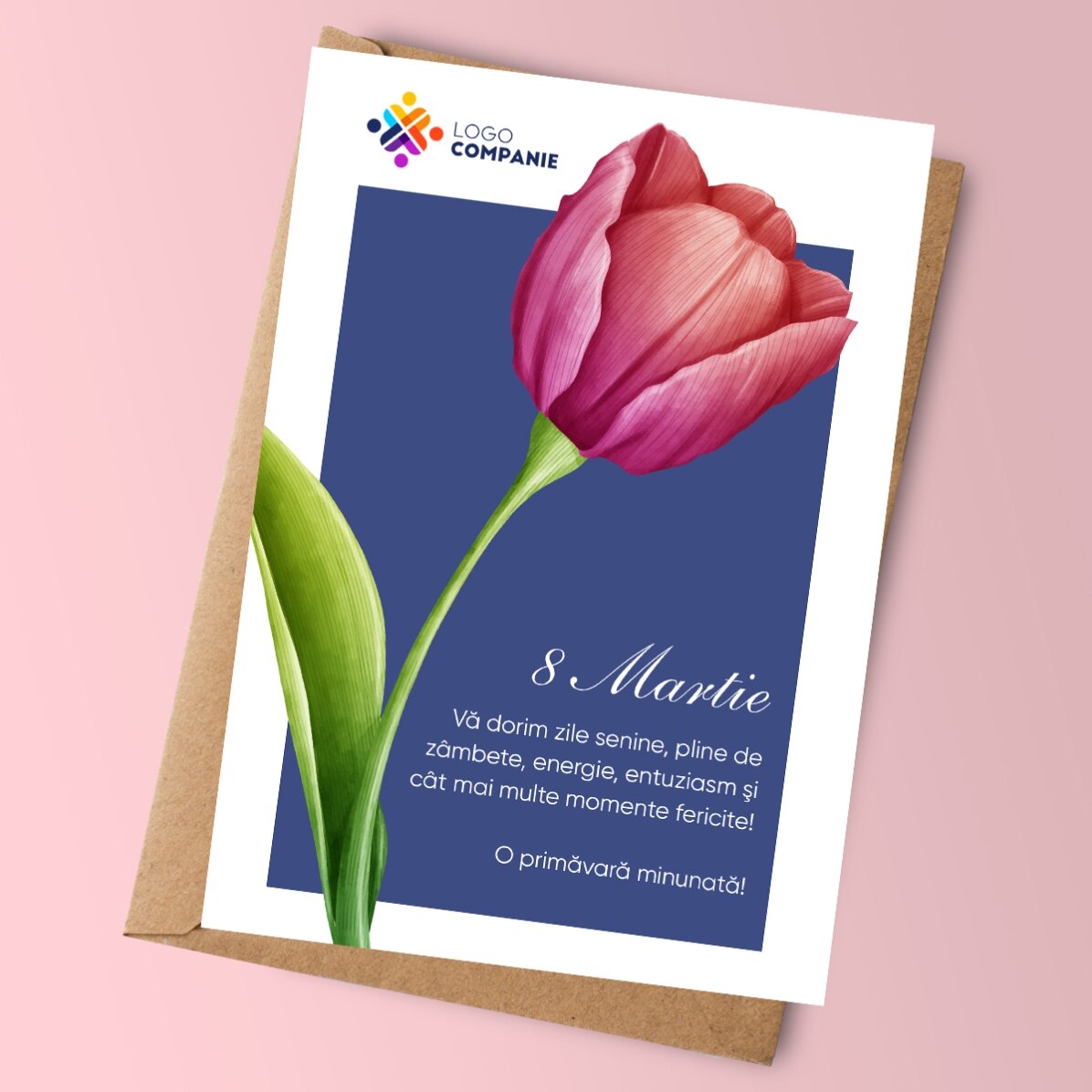 Personalised card with text and logo - Spring