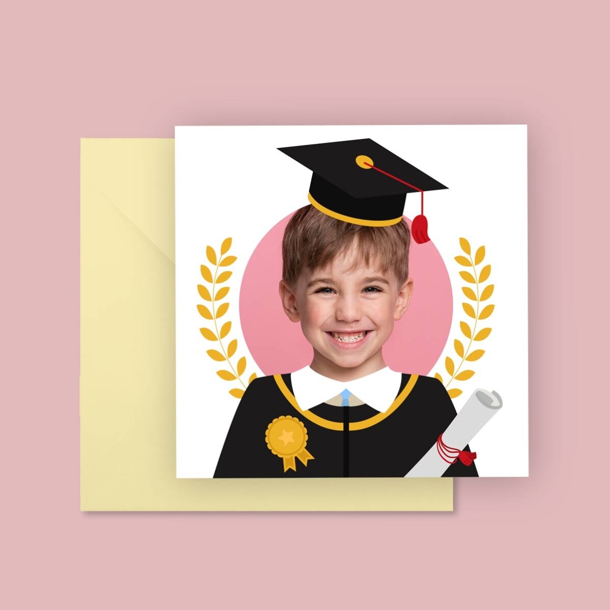 Tarjeta cuadrada personalizada con una foto - Graduación
