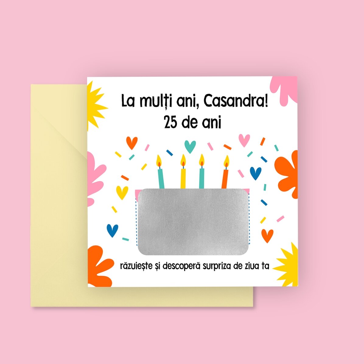 Tarjeta rasca y gana personalizada con mensaje - Cumpleaños