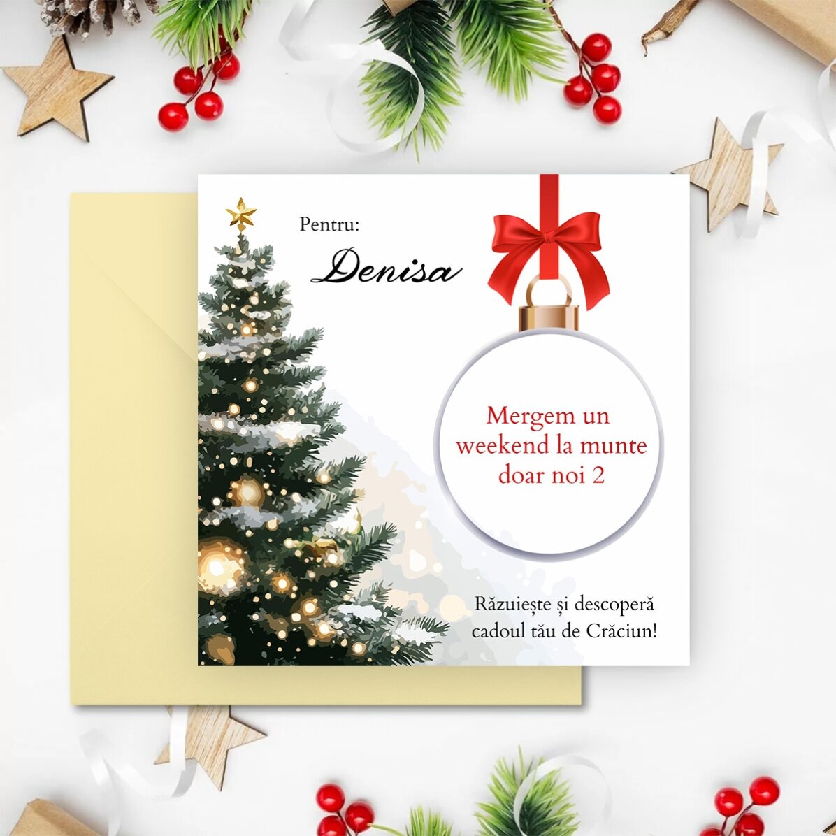 Tarjeta rasca y gana personalizada con mensaje - Regalo sorpresa