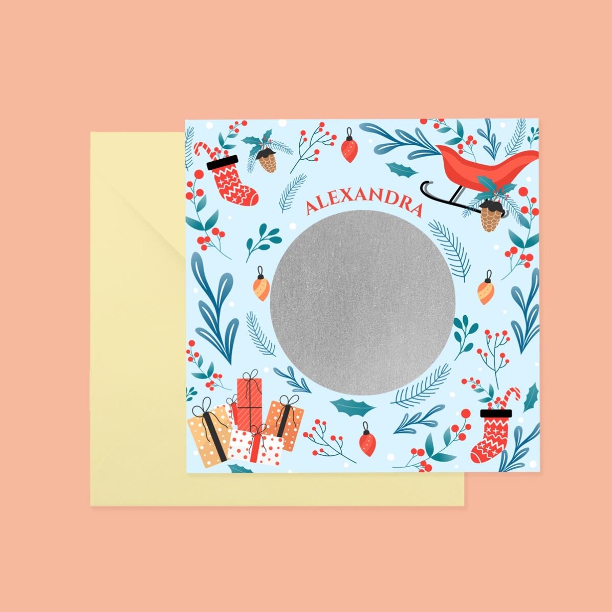 Personalised scratch card with message - Christmas