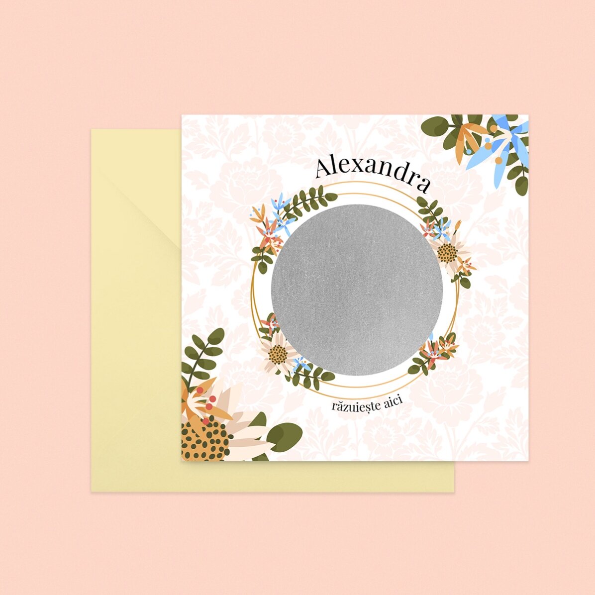 Tarjeta rasca y gana personalizada con mensaje - Flower proposal