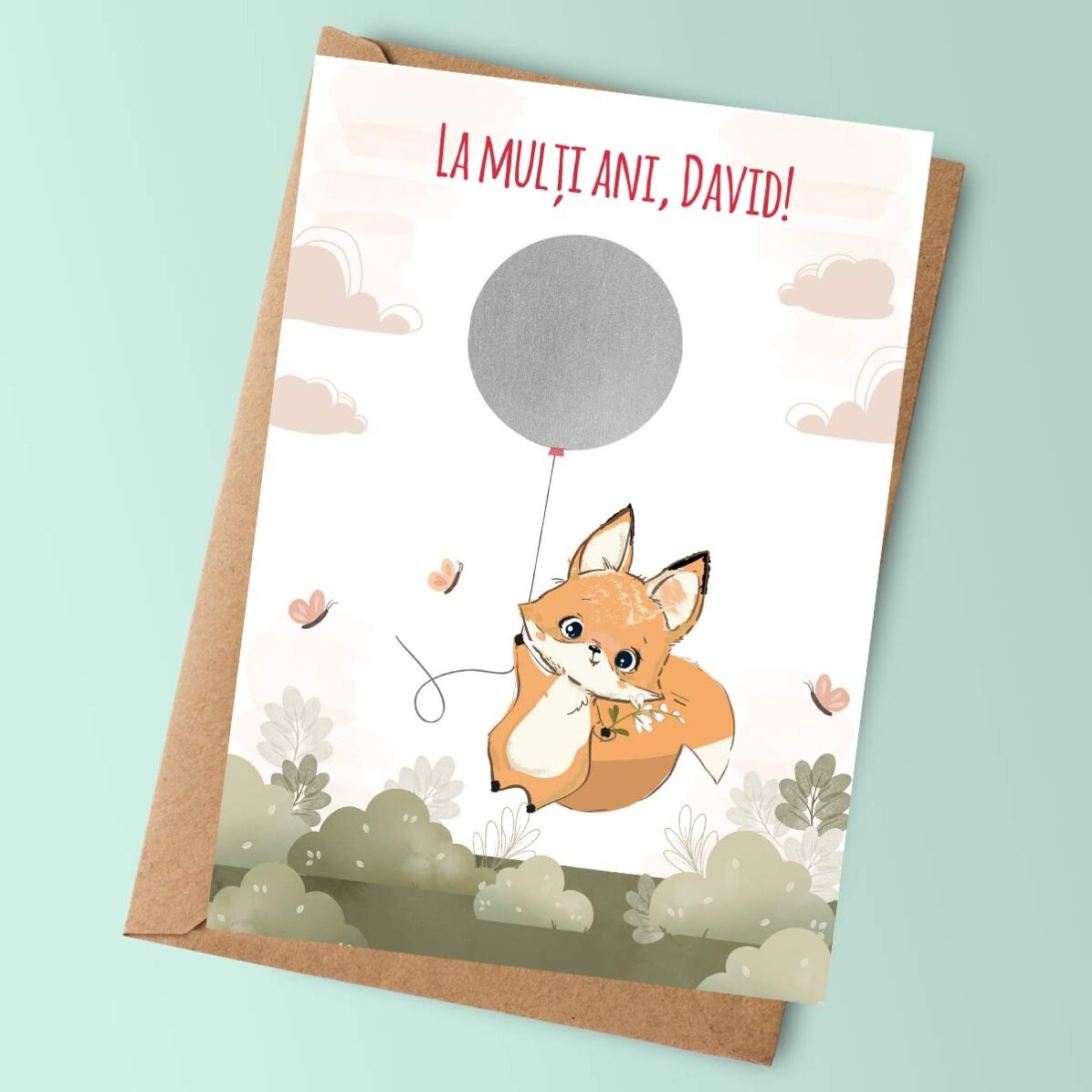 Tarjeta rasca y gana personalizada con mensaje para niños - Cumpleaños