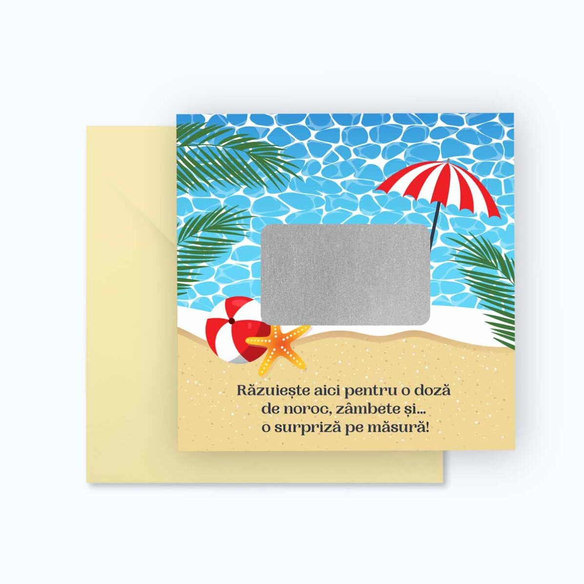 Tarjeta rasca y gana personalizada con mensaje - Vacaciones