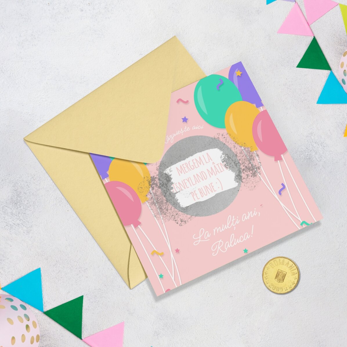 Tarjeta rasca y gana personalizada con mensaje - Cumpleaños