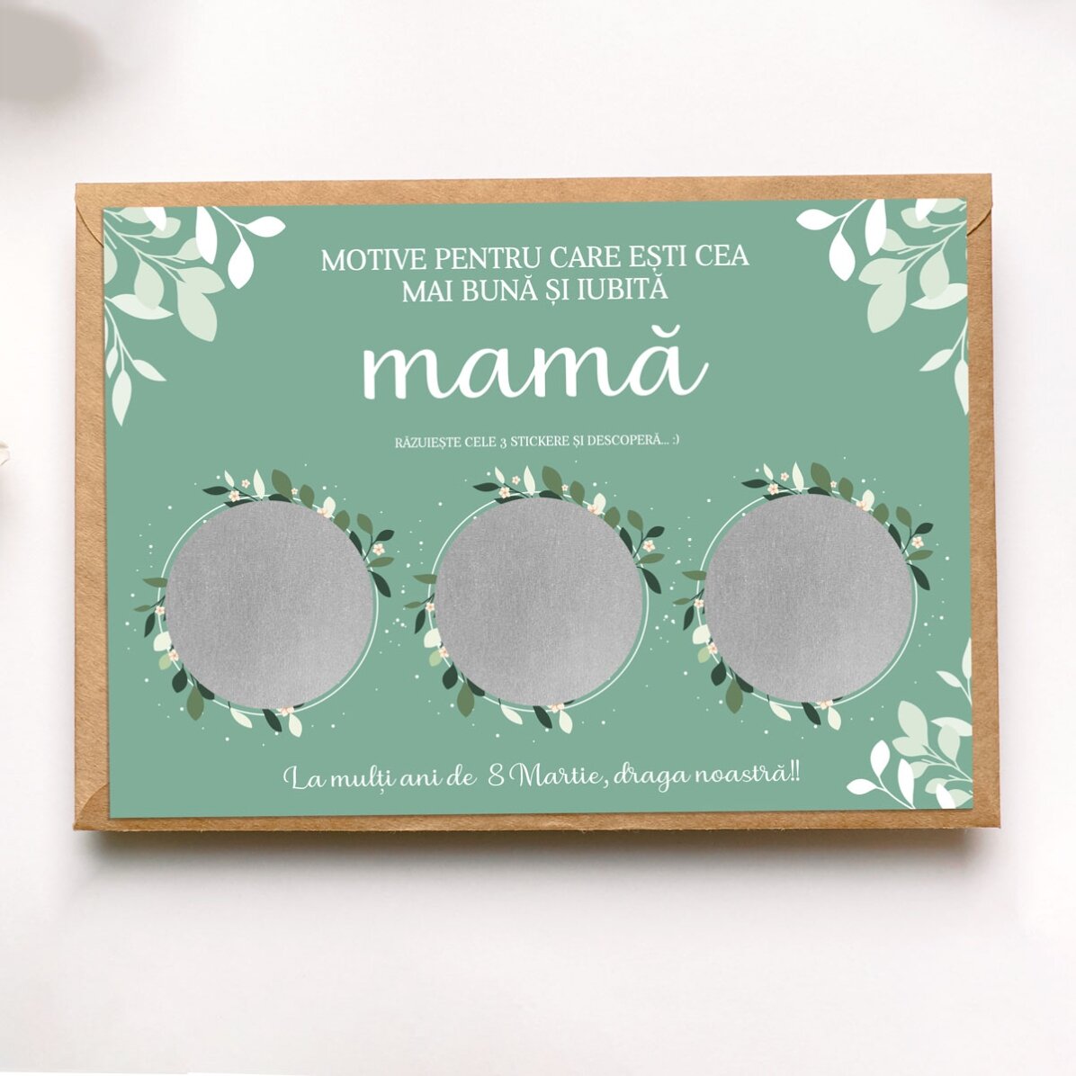 Tarjeta rasca y gana personalizada con motivos para la mejor madre