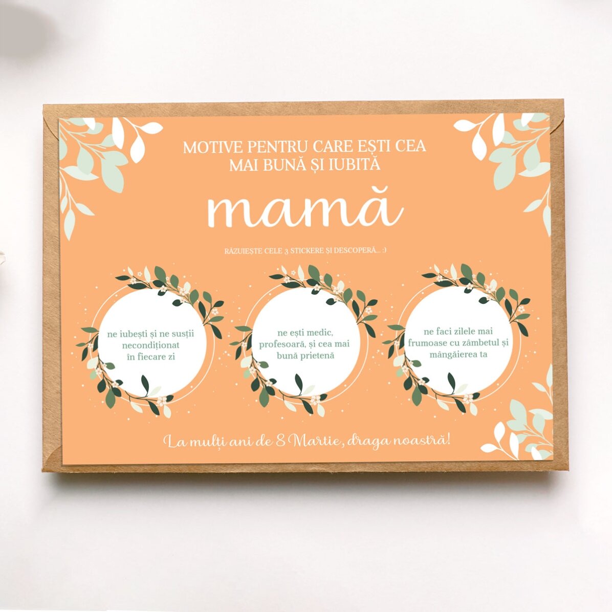 Tarjeta rasca y gana personalizada con motivos para la mejor madre