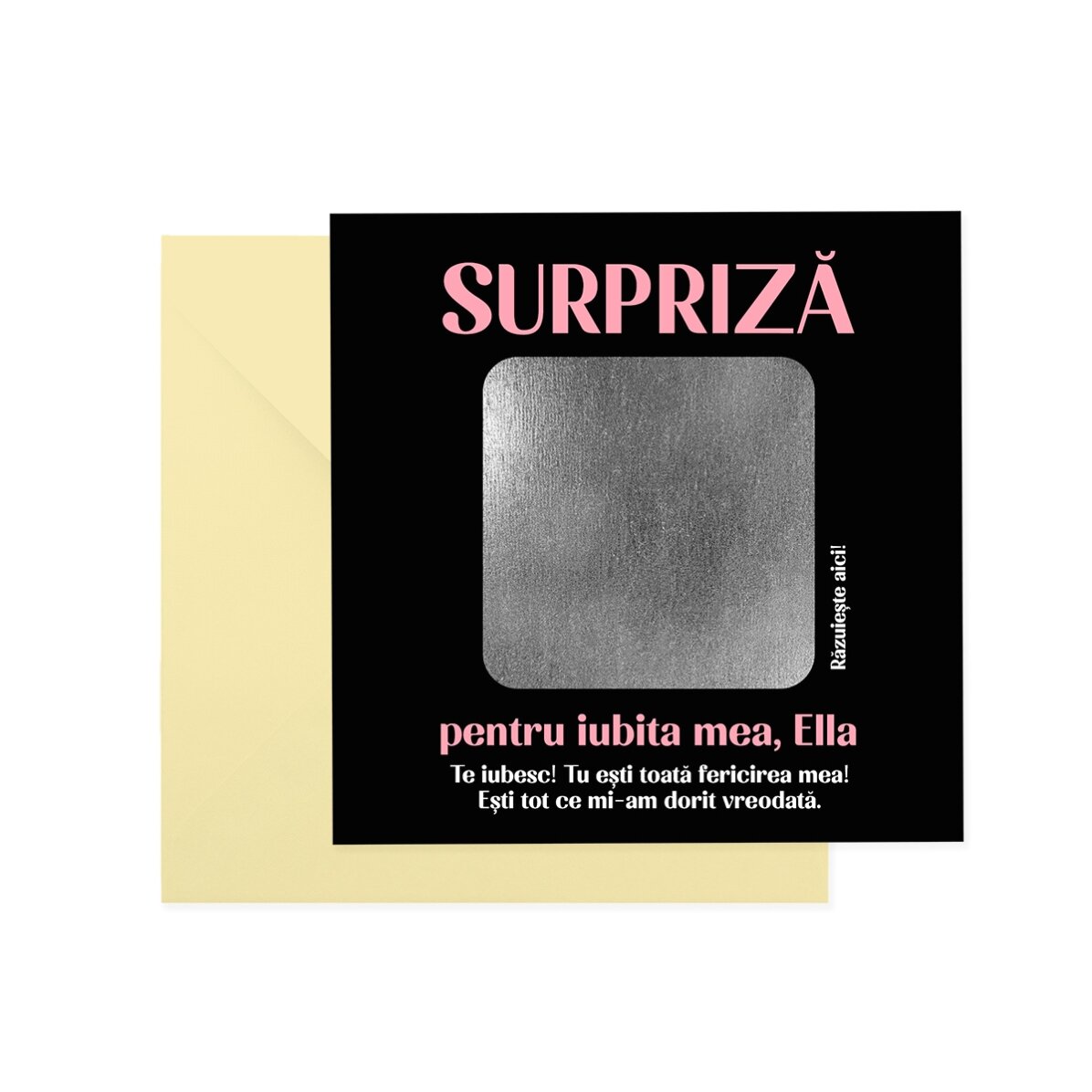 Personalised scratch card with text - Surpriza