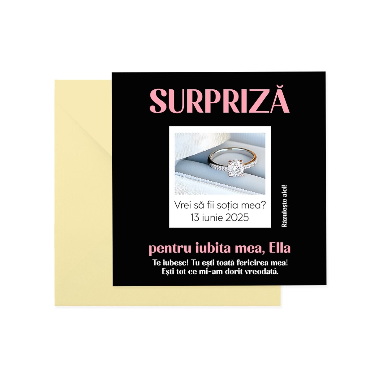 Personalised scratch card with text - Surpriza