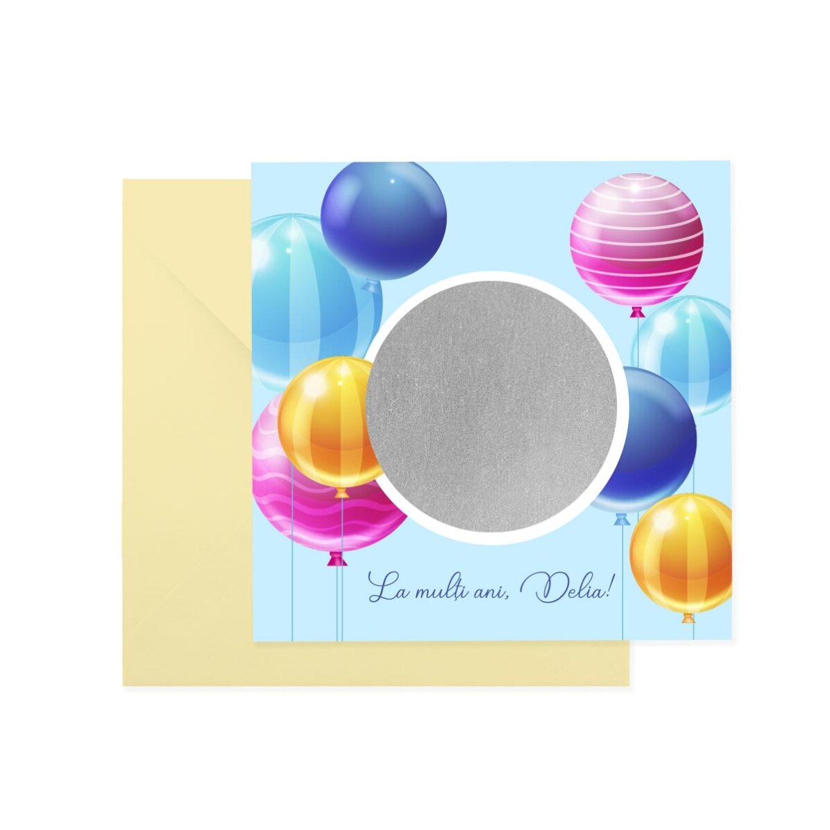 Tarjeta rasca y gana personalizada con texto - Cumpleaños