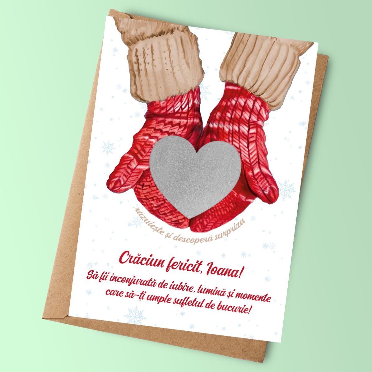 Tarjeta de Navidad personalizada para rascar - Love