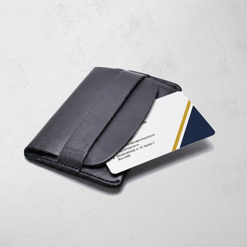 Tarjeta de visita de aluminio personalizada, diseño geométrico, logotipo y código QR