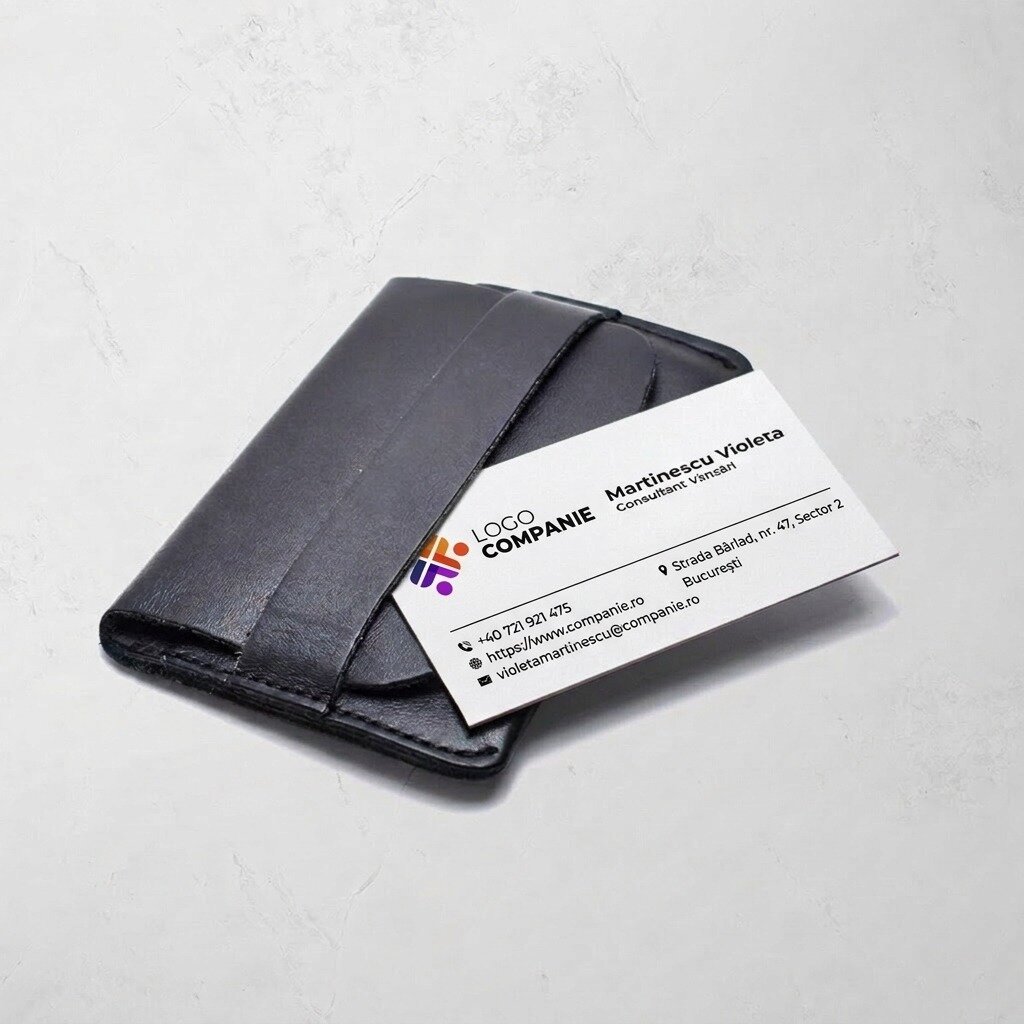 Tarjetas de visita personalizadas a doble cara en papel con código QR y datos de contacto