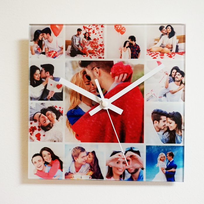 Reloj cuadrado personalizado con 13 fotos