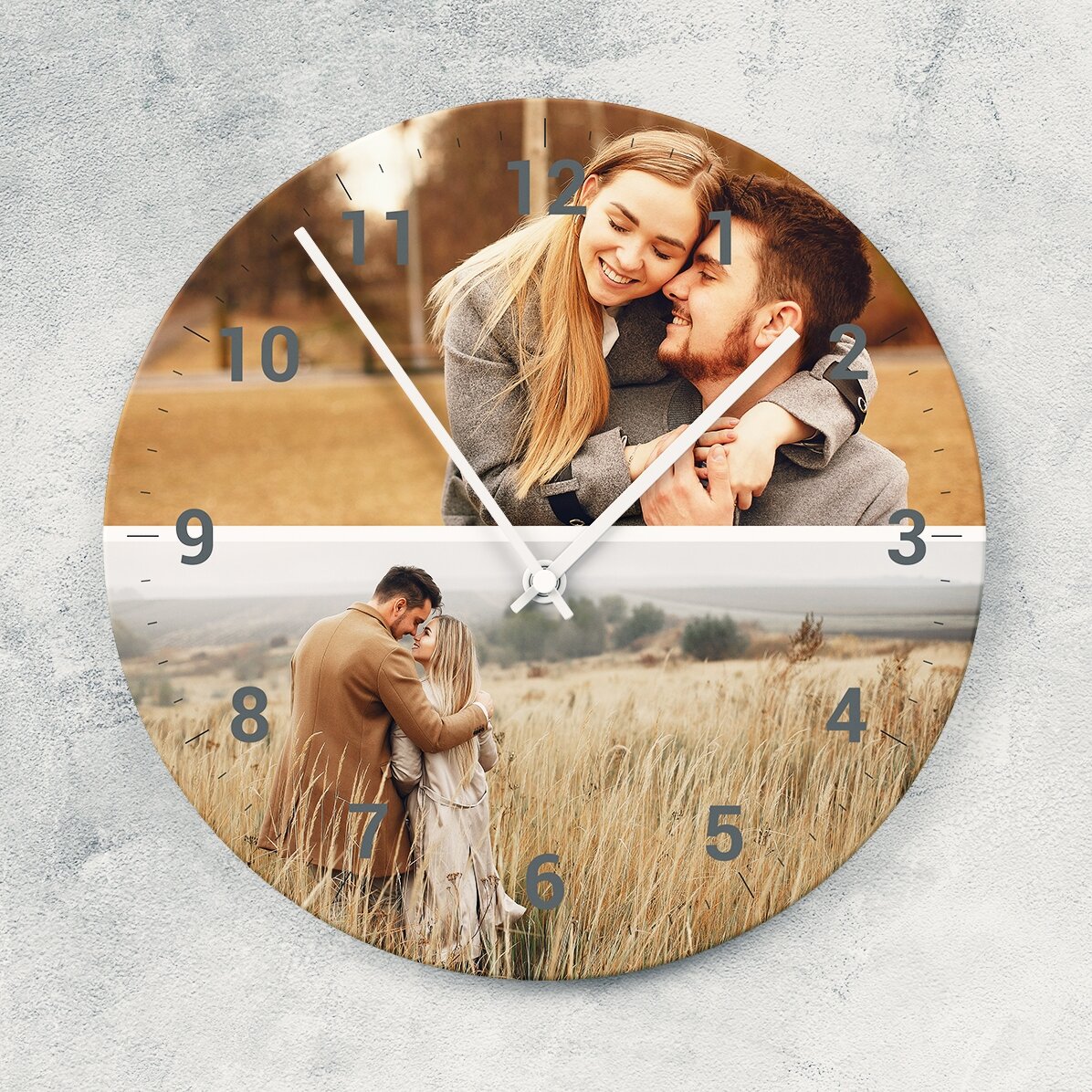 Reloj personalizado con 2 fotos y números