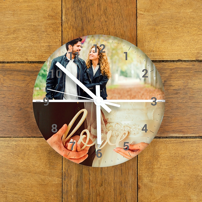 Reloj personalizado con 2 fotos y números