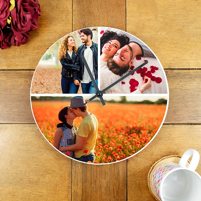 Reloj personalizado con 3 fotos