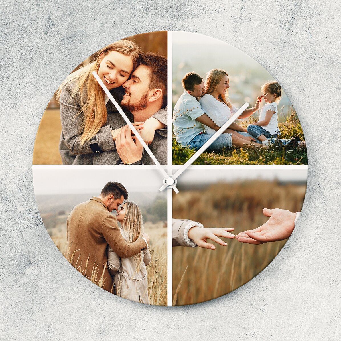 Reloj personalizado con 4 fotos