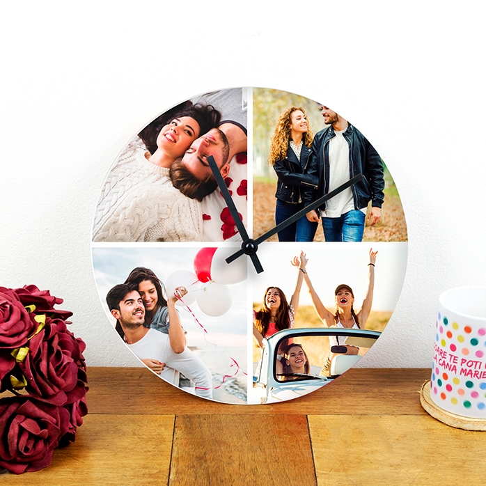 Reloj personalizado con 4 fotos