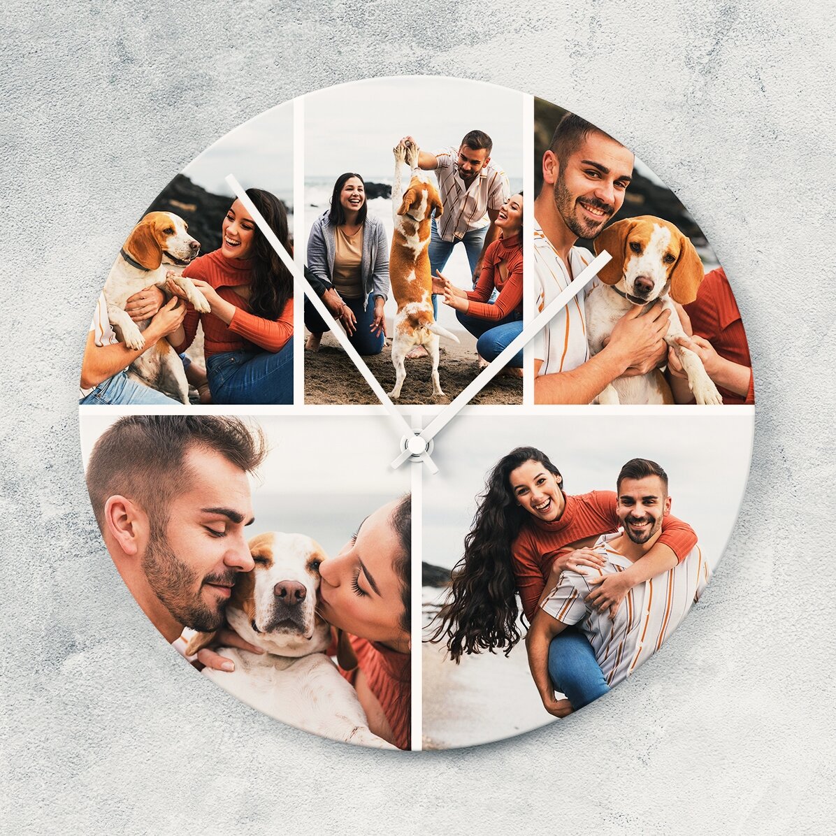 Reloj personalizado con 5 fotos