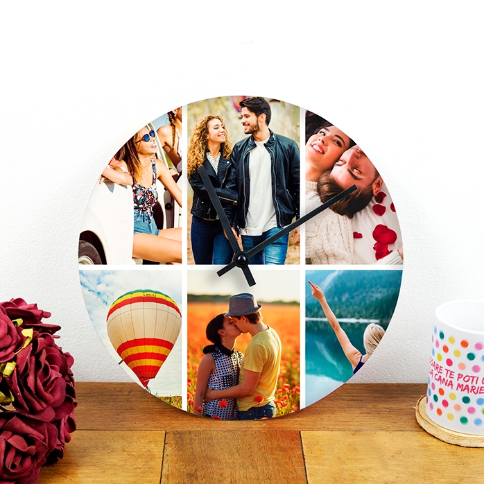 Reloj personalizado con 6 fotos
