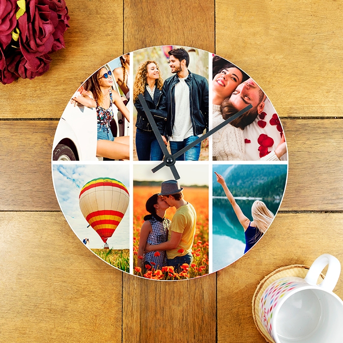 Reloj personalizado con 6 fotos
