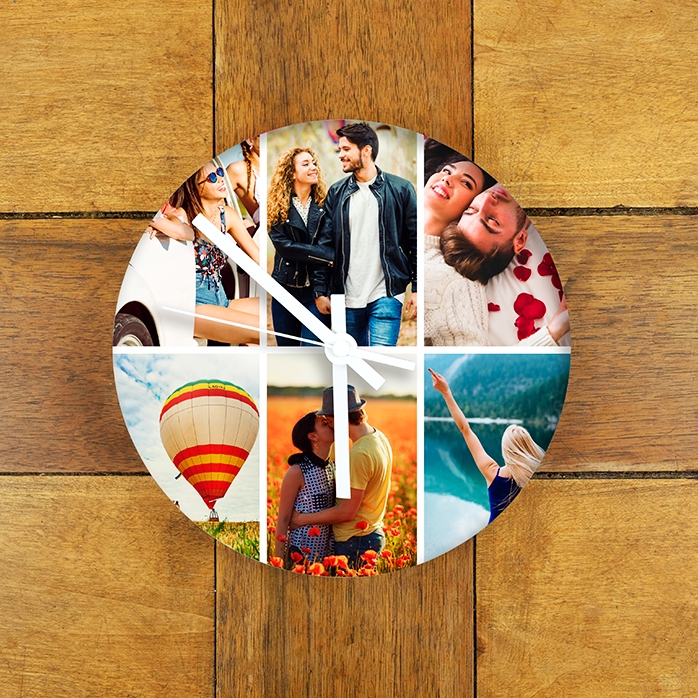 Reloj personalizado con 6 fotos