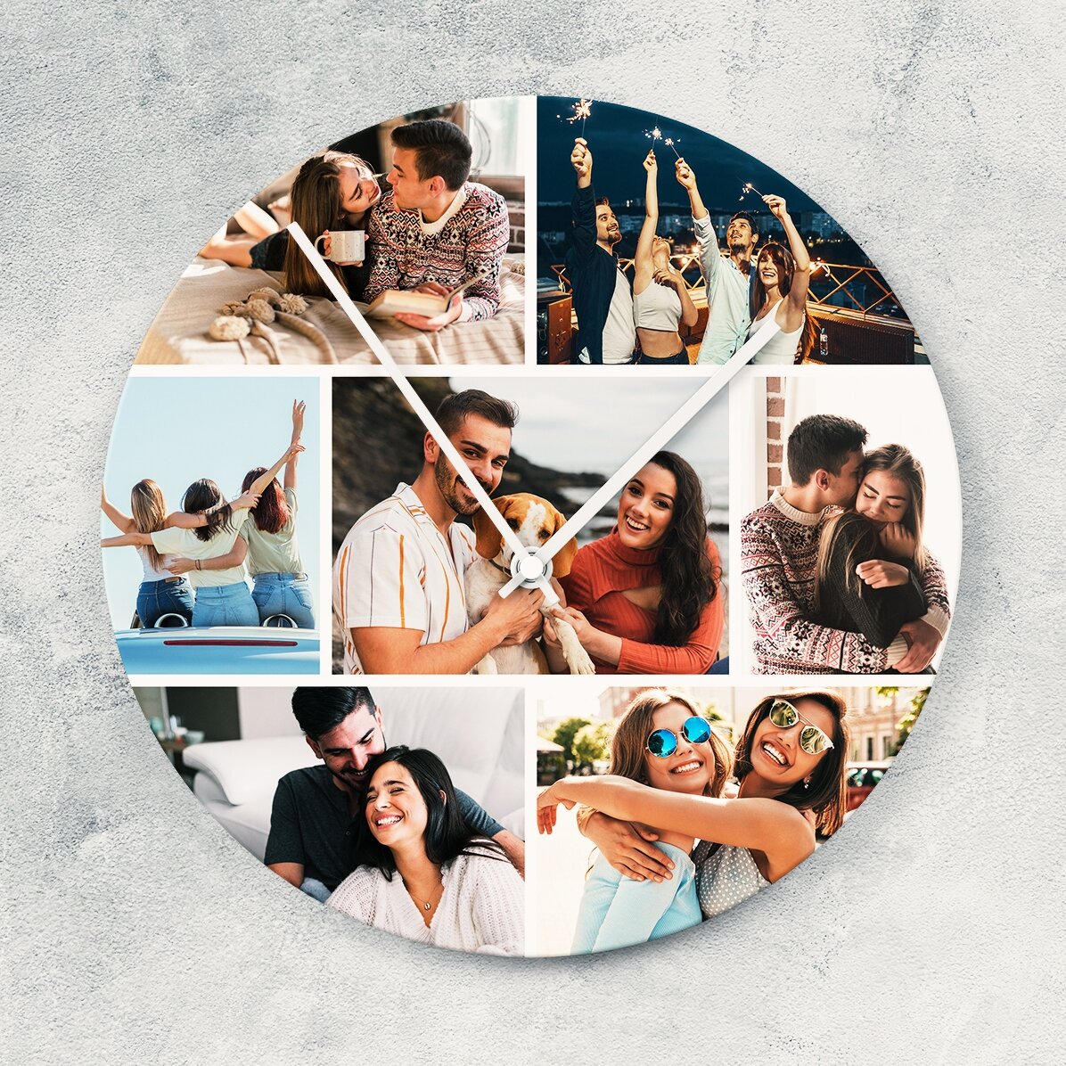 Reloj personalizado con 7 fotos