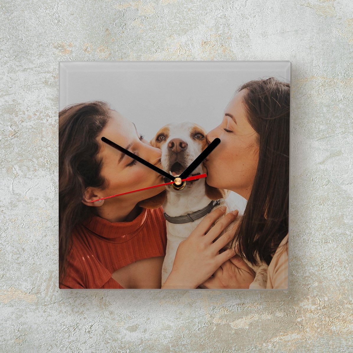 Reloj cuadrado personalizado con una foto